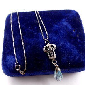 Vintage 14k white gold chain & antique 14k gold w